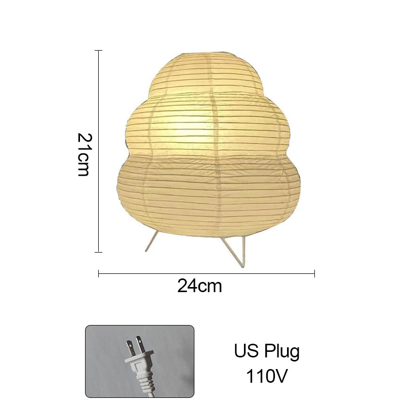 lampe table led moderne blanc papier plissé interrupteur bouton éclairage chambre salon étude