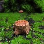 meubles miniature ensemble table chaises résine imitation bois rustique fée herbe artificielle décorationextérieur