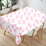 nappe blanche rose imperméable huile réutilisable arcs roses points dorés festive maison