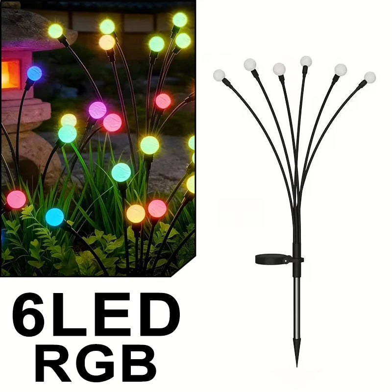 guirlande lumineuse solaire multicolore moderne extérieure boules rondes opaques tige métallique