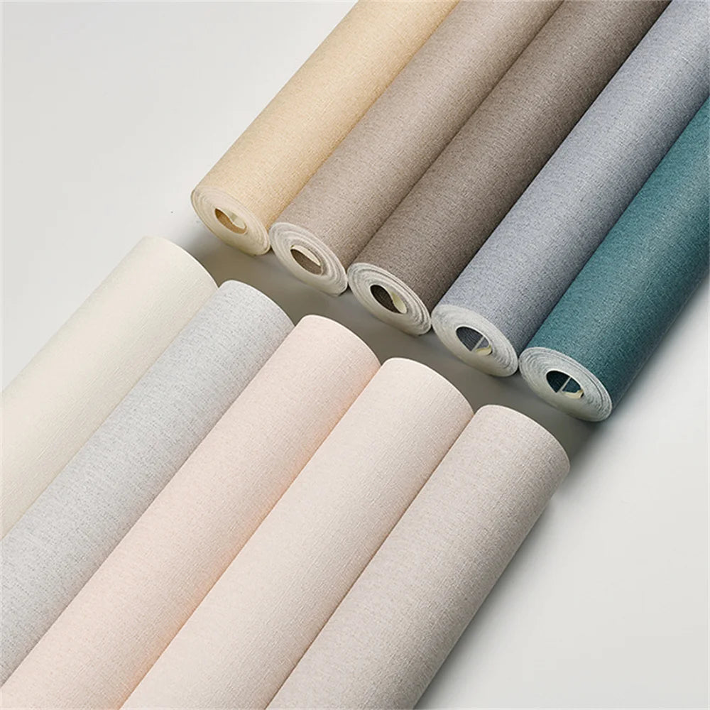 papier peint lin imitation moderne résistant l'eau sans formaldéhyde blanc beige gris bleuclair rosepâle