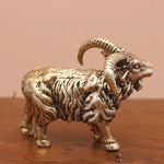 statuette chèvre bélier doré argenté brun clair texture laine décorative animaux intérieur