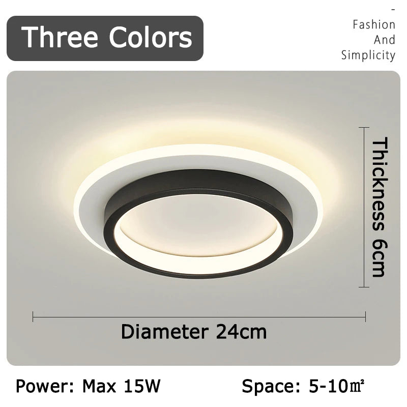 plafonnier led moderne noir blanc rond flux lumineux 249 2000 90 260 surface minimaliste
