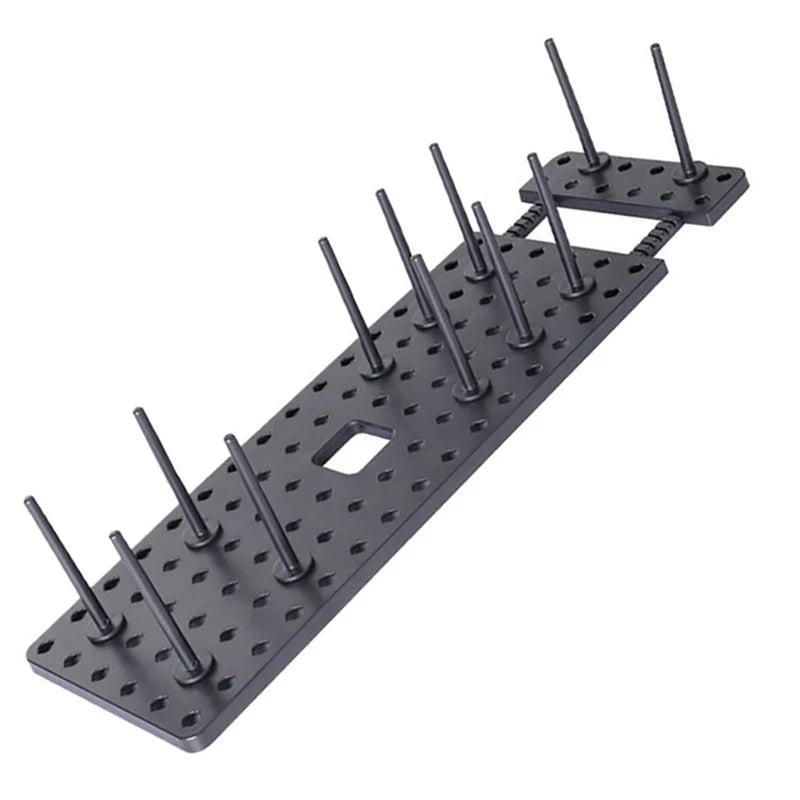 support vaisselle extensible noir perforé moderne clips assiettes bols verres rangement cuisine ajustable