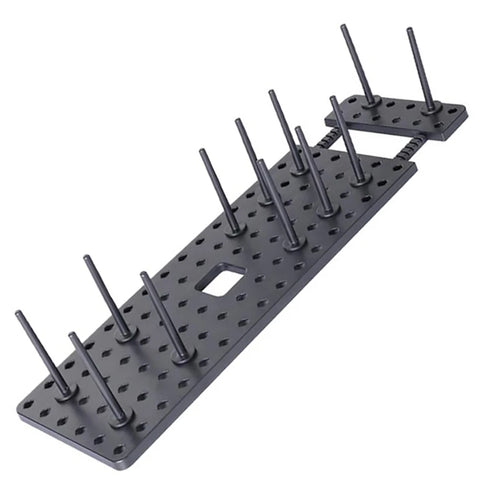 support vaisselle extensible noir perforé moderne clips assiettes bols verres rangement cuisine ajustable