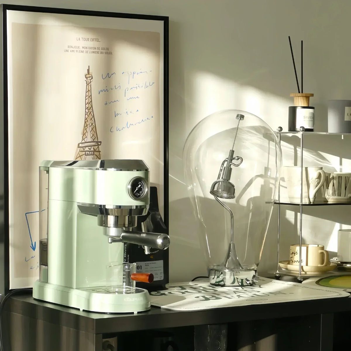 lampe table led transparente moderne interrupteur bouton éclairage minimaliste chromé chambre