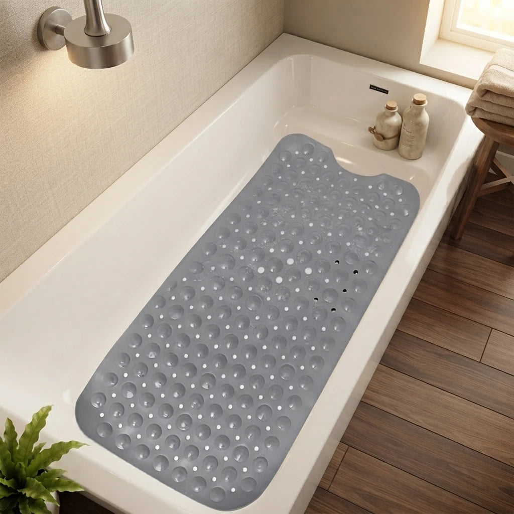 tapis douche antidérapant lavable machine tapis bain texturé trous ronds moderne noir blanc gris