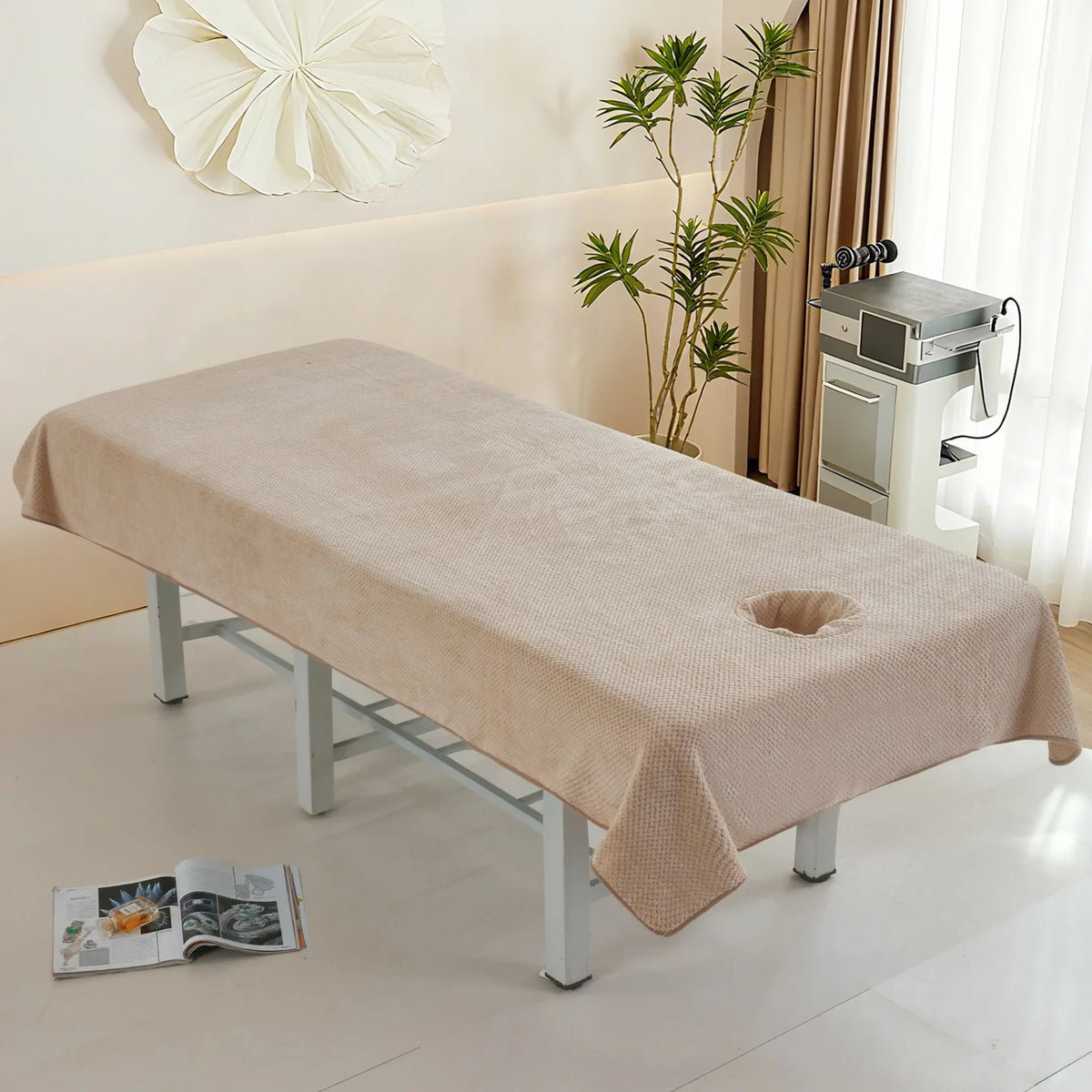 couverture massage texture douce beige blanc rose gris moderne