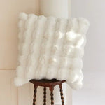 coussin siège coussin dossier imitation fourrure blanc gris beige texture fourrure amovible lavable moderne