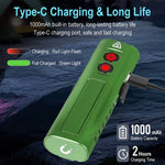 lampe torche multifonction vert moderne clips magnétiques rechargeable usb étanche camping randonnée
