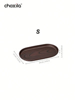assiettes ovales marron marbre modernes set différentes tailles rangement maison decoration