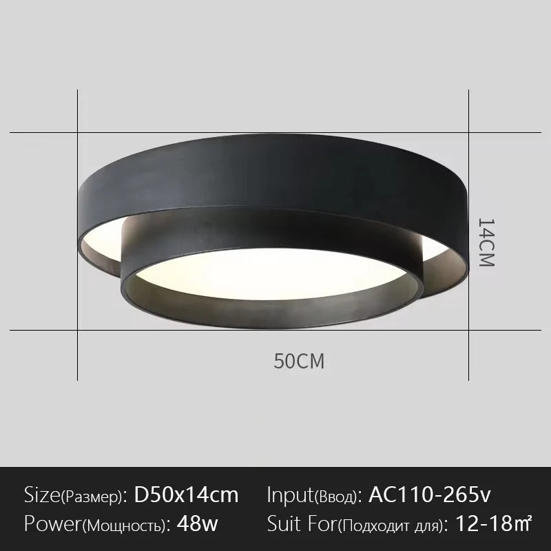 plafonnier led moderne rond noir doré lampe salon chambre intensité réglable dimmable