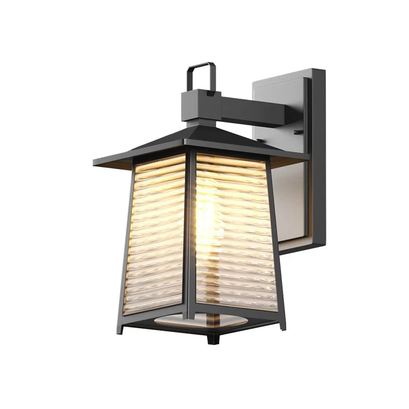 lampe murale moderne transparente rayures horizontales noir ip65 led éclairage extérieur balcon porte muriaux