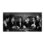 tableau toile cadre doré scène poker noir blanc décoration murale salon maison classique