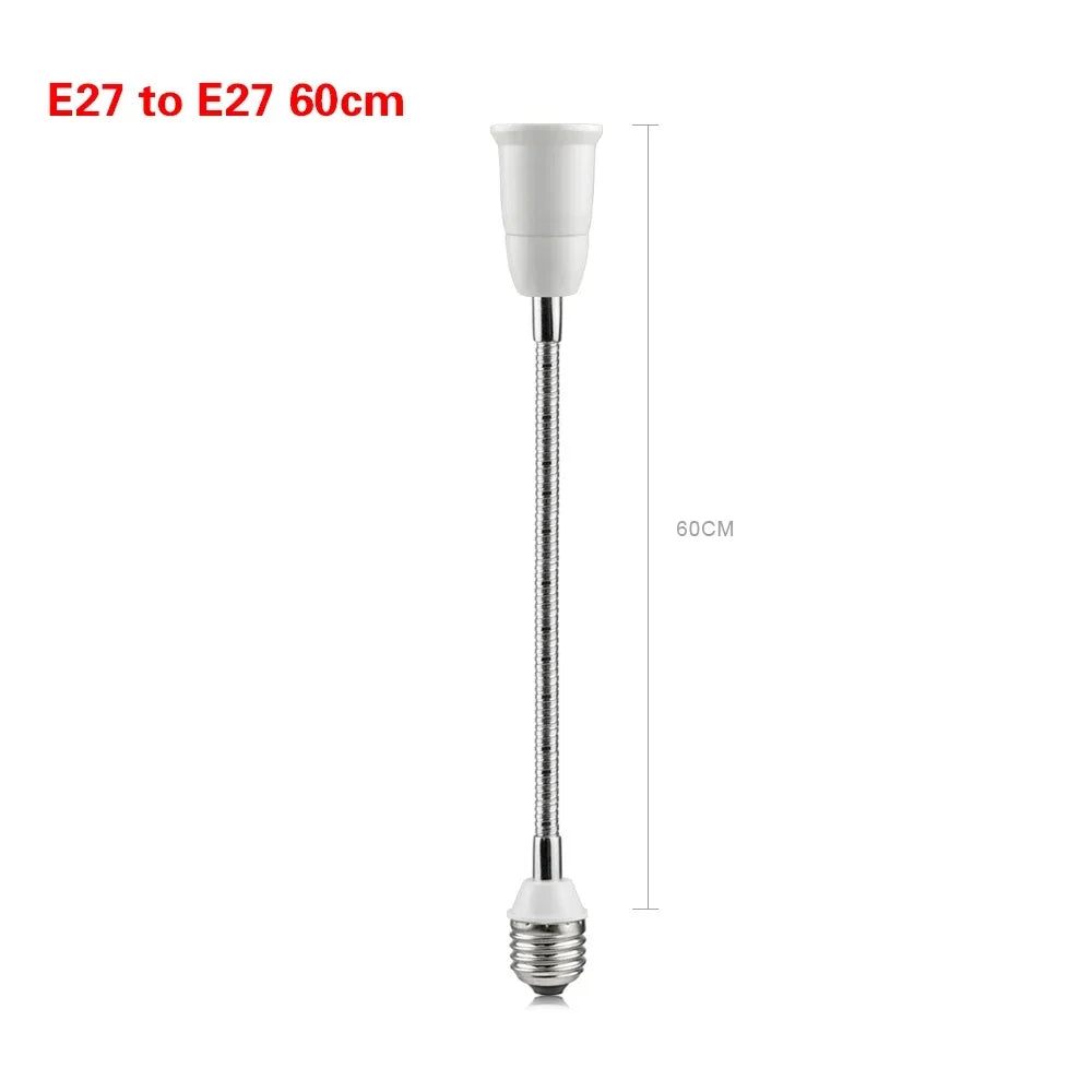adaptateur culot lampe blanc doré texture métallique moderne câble flexible 20cm 30cm 40cm 50cm