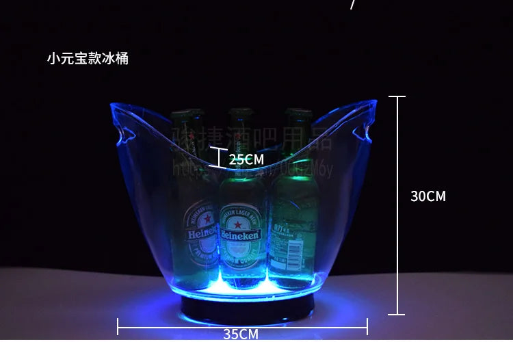 seau bouteilles transparent moderne clips lumineux led rechargeable via usb