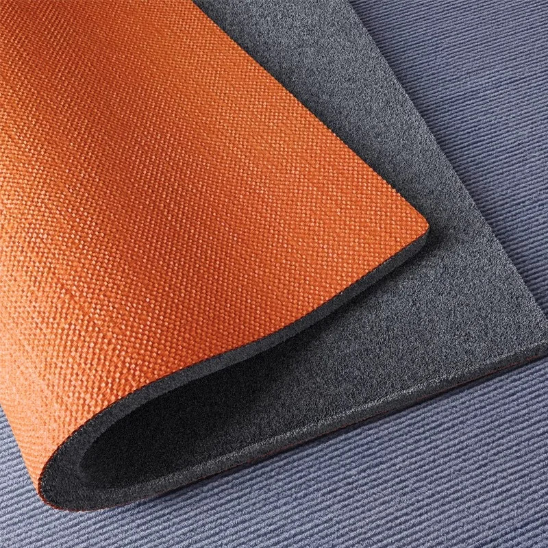 tapis sol moderne gris orange texture tissée salon chambre maison sport 60x90cm 80x120cm
