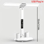 lampe multifonctionnelle blanc moderne horloge date heure température deux stylos rubik cube