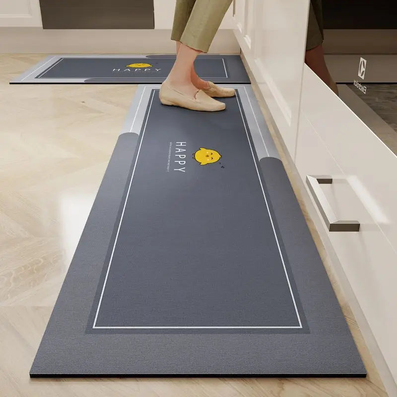 tapis sol cuisine gris moderne antidérapant absorbant eau huile facile nettoyer maison restaurant