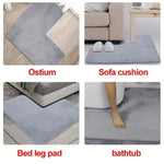 tapis gris doux moderne antidérapant salle bain salon uni mousseolvable chambre coucher