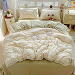 ensemble literie floral rose blanc vintage 150x200cm 200x230cm doux 4pièces