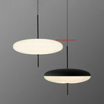 suspension lumineuse moderne minimaliste noir blanc câble rond plat mat