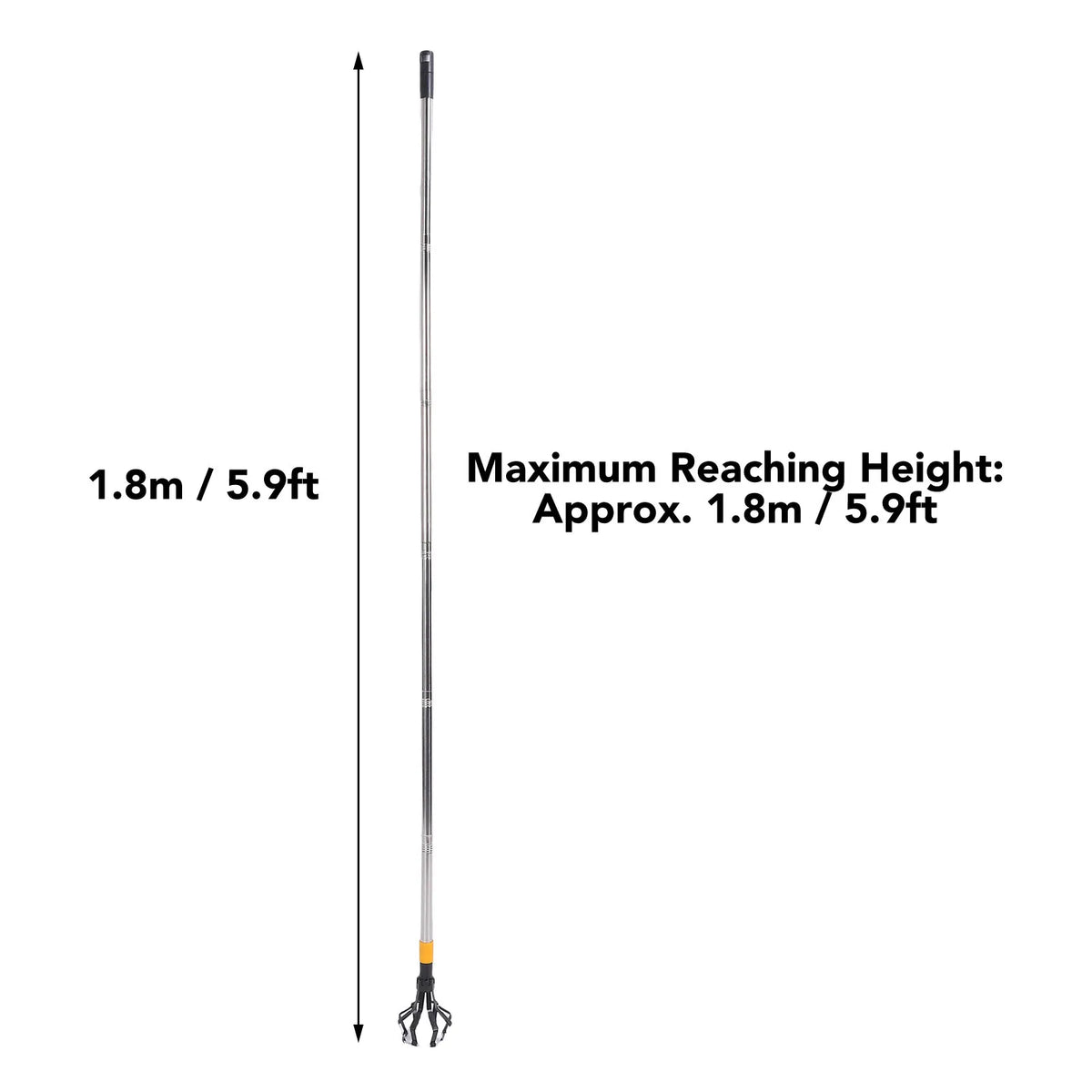 perche ampoule noire moderne 1,8m portable entretien extérieur lisse antidérapante