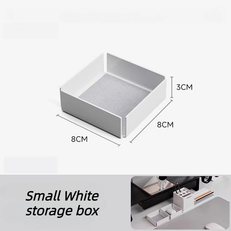 support multifonction bois foncé blanc moderne adhésif support portable smartphone montre casque câbles tiroir