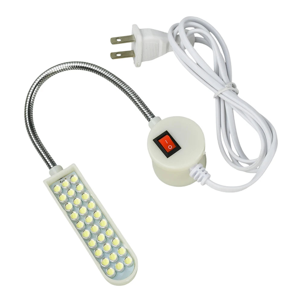 lampe led machine coudre blanc diodes moderne flexible base magnétique interrupteur rotatif