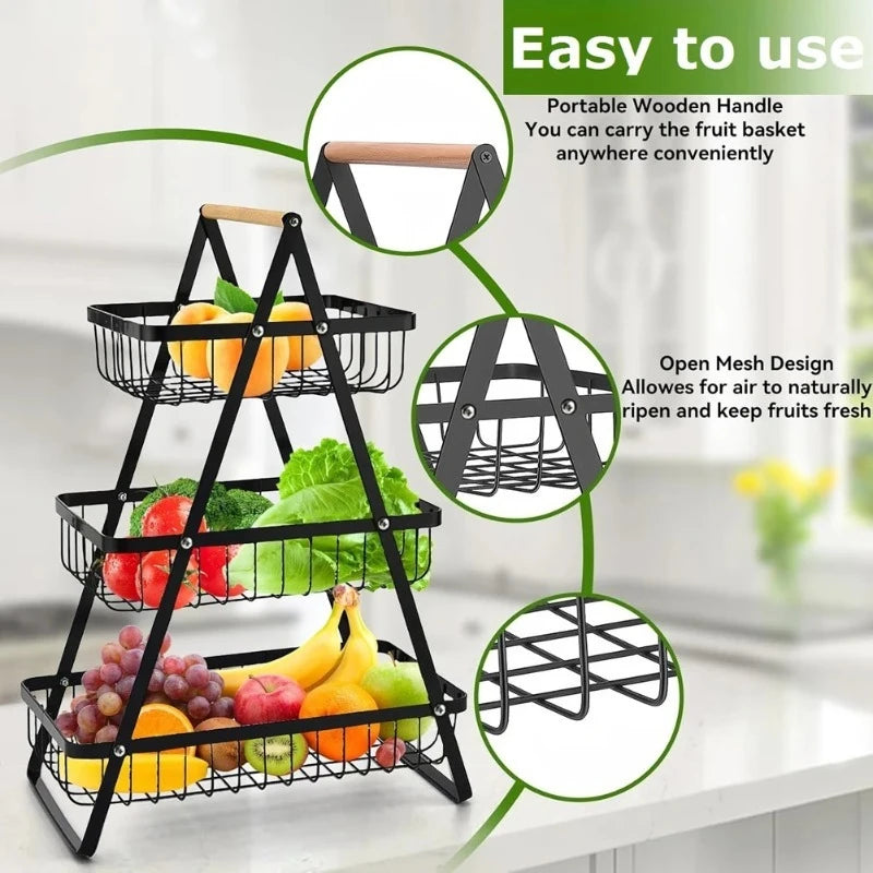 panier fruits légumes maille métallique vis fixés moderne noir blanc