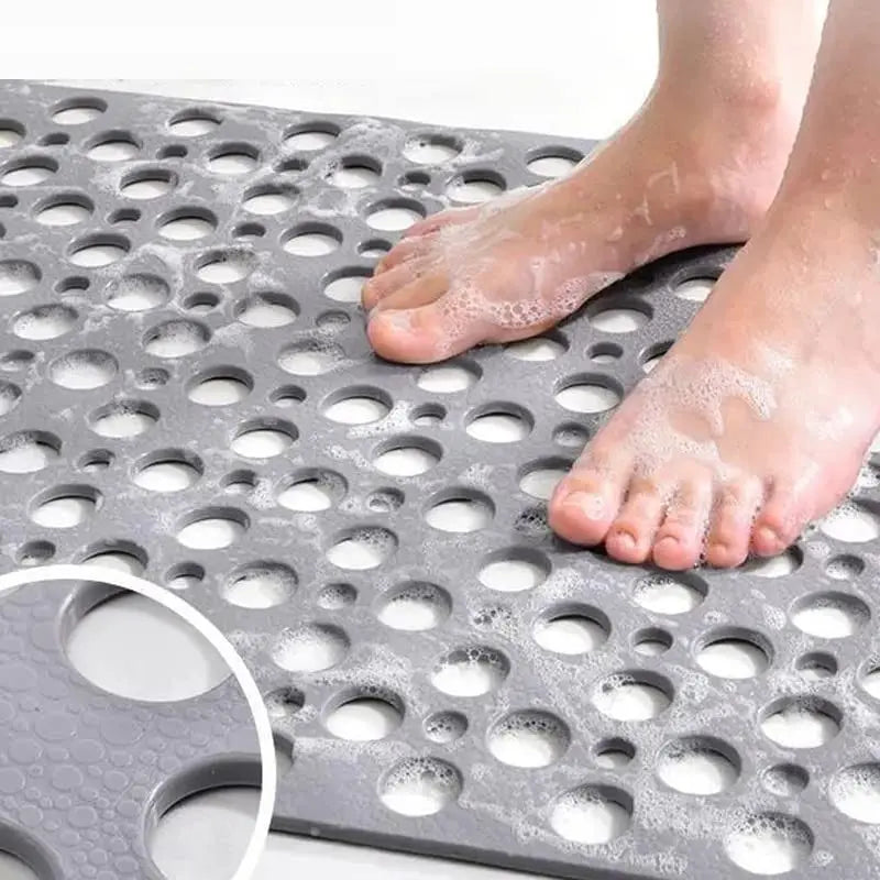 tapis bain moderne perforé anti dérapant rose bleu vert gris cupules succion