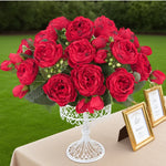 bouquet fleurs artificielles soie décoration maison mariage anniversaire fêtes extérieur roses pivoines classique