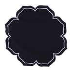 serviettes table carrées coton lin brodé motif floral rose clair vert classiques