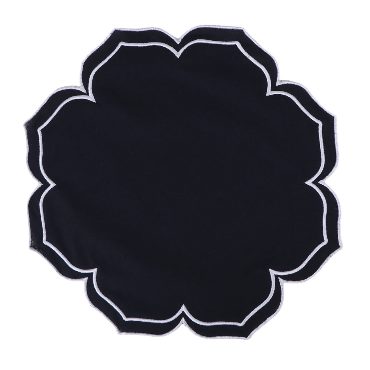 serviettes table carrées coton lin brodé motif floral rose clair vert classiques