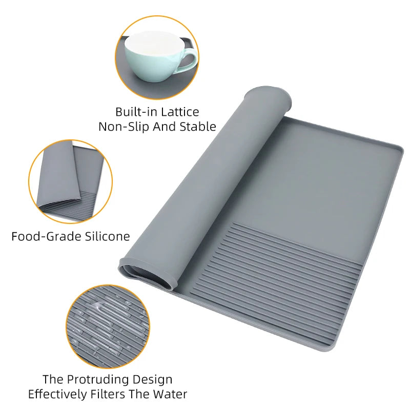 tapis rangement outils gris noir anti dérapant silicone brosse tamper distributeur portafiltre art latte