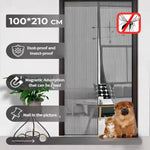 rideau porte magnétique noir maille fine 100x210cm moderne sans toile ventilation