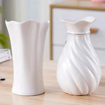 vase porcelaine céramique fleurs relief blanc classique moderne décoration table