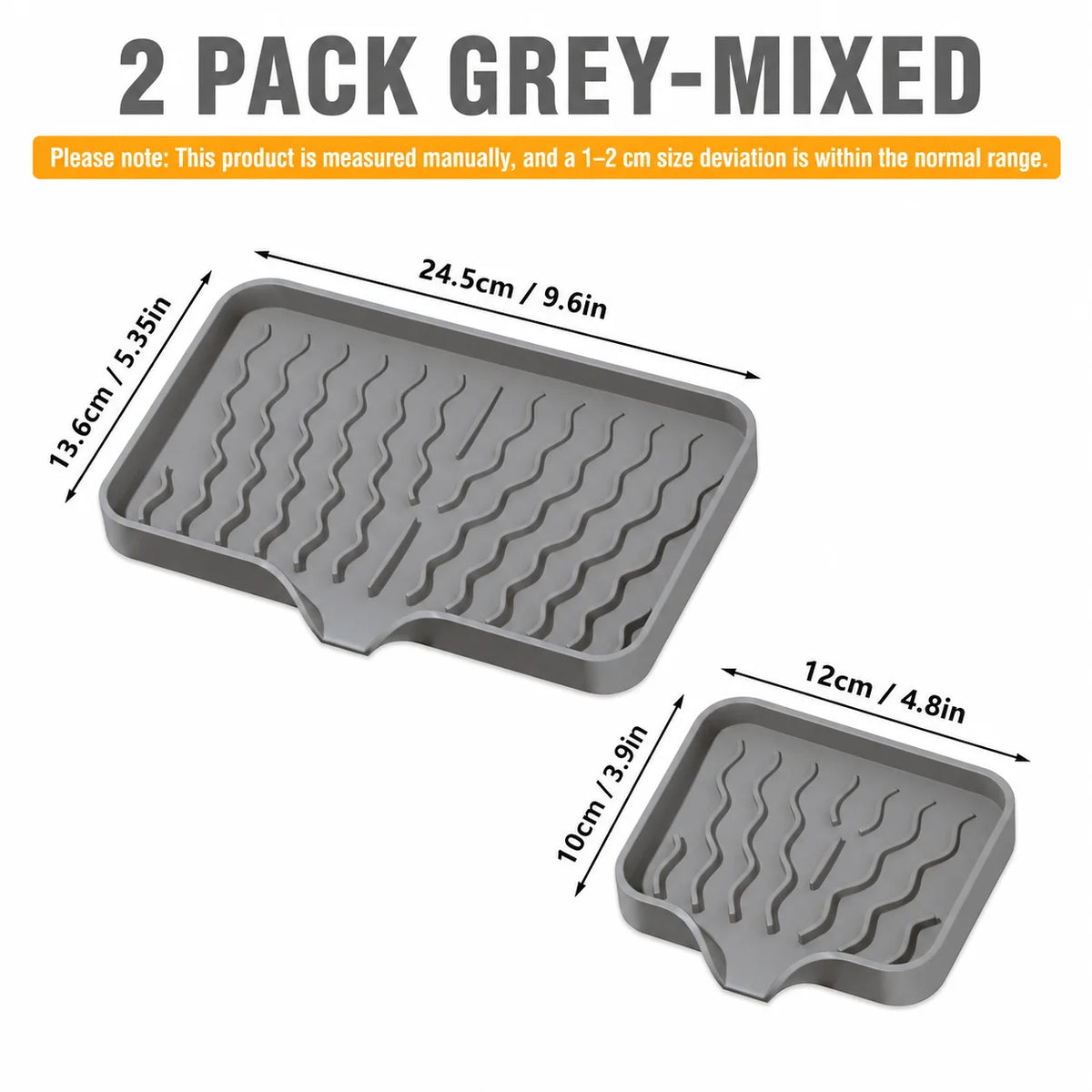 set plateaux savon silicone gris vert rayures modernes pratique auto drainants