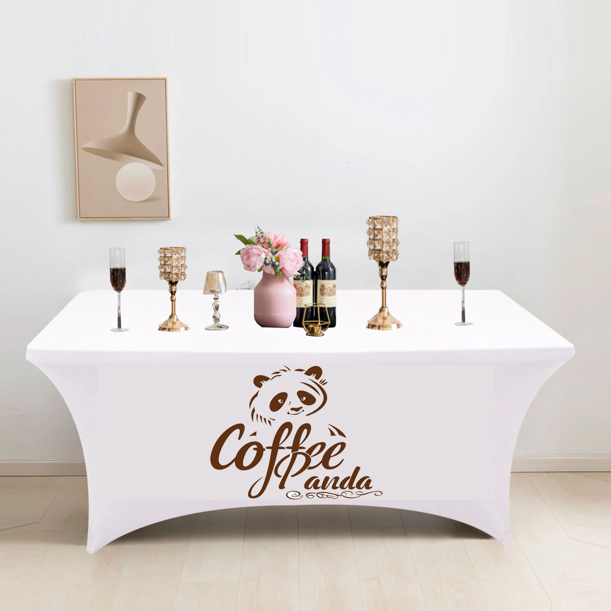 housses table graphiques moderne noir blanc réutilisables 4ft 6ft 8ft