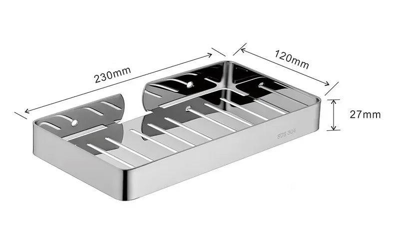 étagère salle bain moderne acier inoxydable argenté noir lisse brillante minimaliste