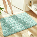 tapis bain microfibre texture cailloux gris moderne antidérapant absorbant salle bain decoration