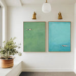 affiches modernes vert bleu paysage toile sans cadre 40x50cm 50x70cm cadre bois
