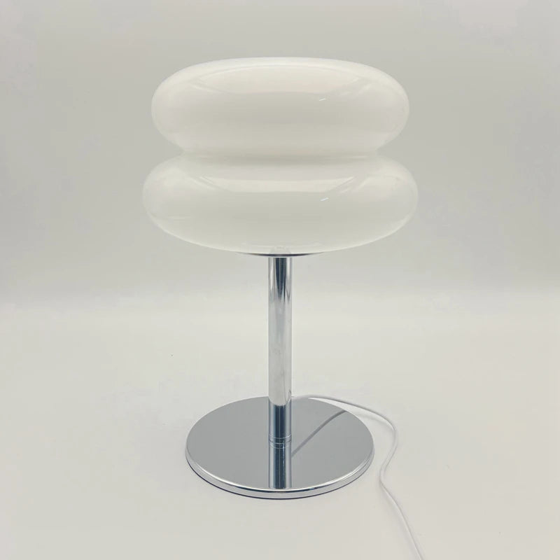 lampe table moderne verre opaque blanc rose jaune texture brillante interrupteur tactile chambre salon