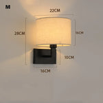 lampe murale moderne abat jour tissu noir blanc éclairage chambre salon entrée minimaliste