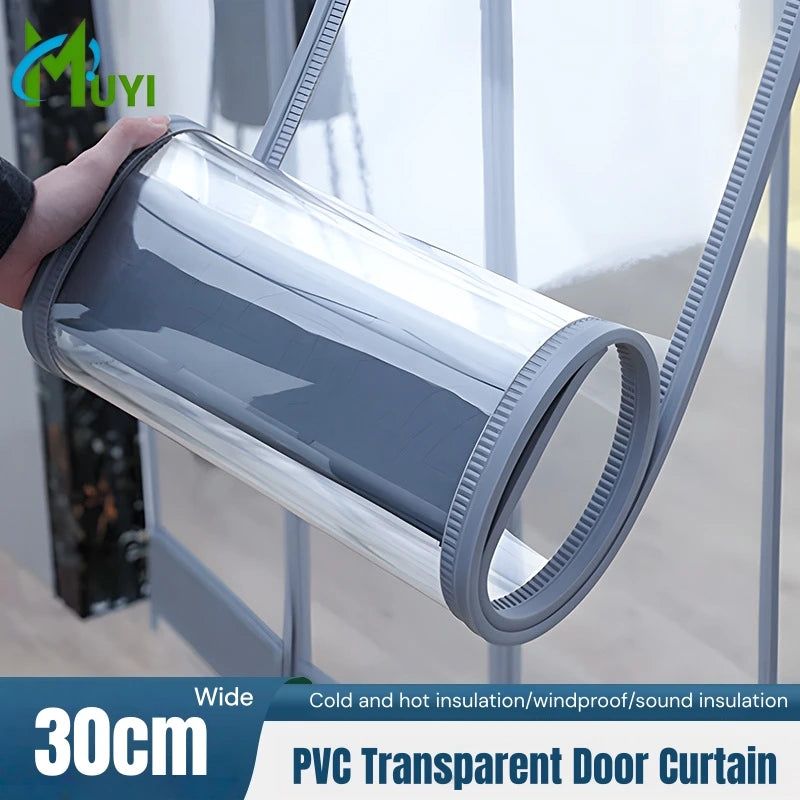 rideau porte transparent pvc moderne 30cm large vis fixation hiver étéUsageId:678