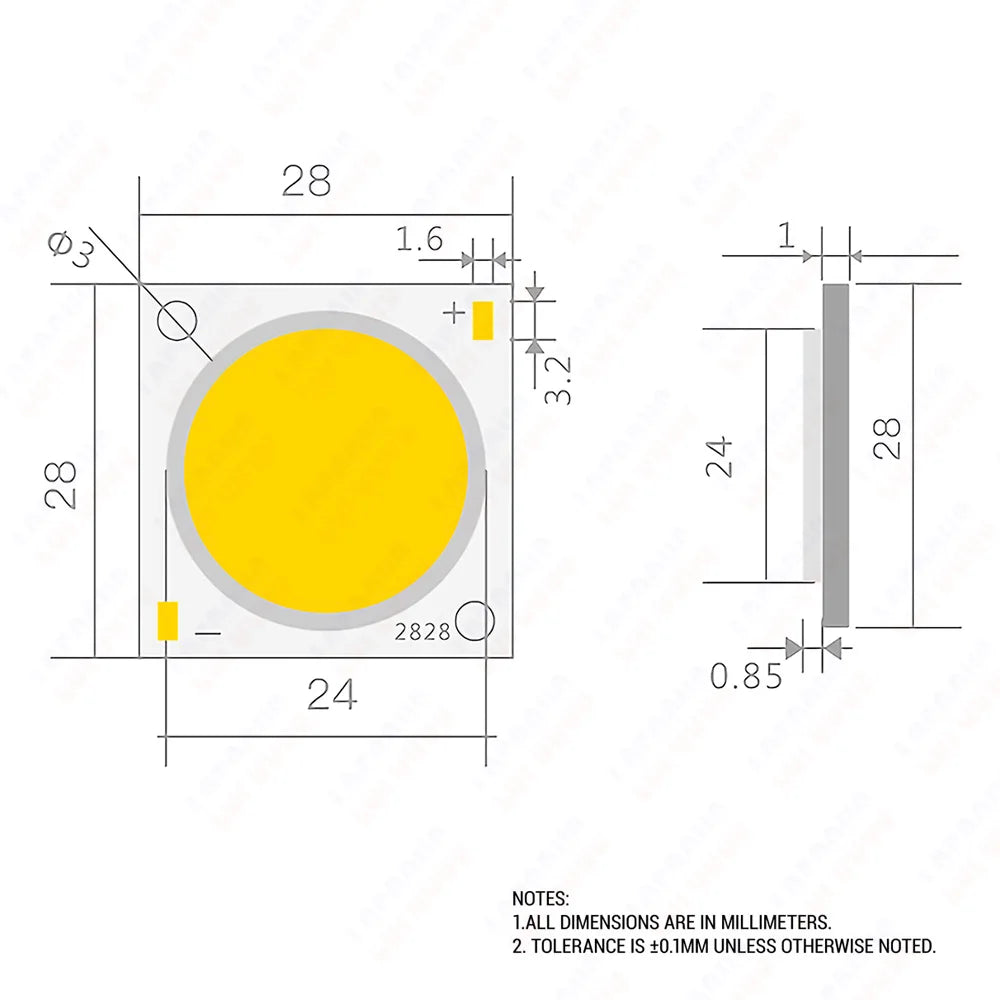 puce led cob ronde haute puissance blanc chaud neutre froid projecteur moderne