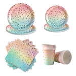assiettes jetables rose bleu doré happy birthday confettis dorés serviettes verres festifs anniversaire mariage