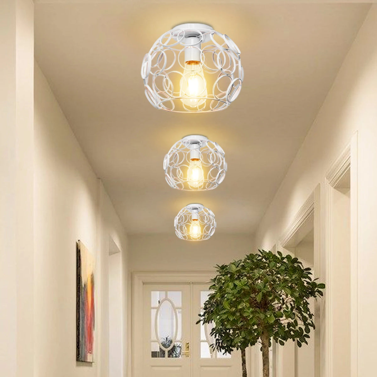 plafonniers led modernes industriels géométriques blanc gris éclairage quotidien
