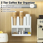 organisateur rangement tasses blanc noir adhésif moderne stockage capsules sachets sucre pailles couvercles