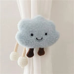 rideau japonaise polyester enfant sourire peluche blanc gris rose bleu mignon opacité chambre decoration